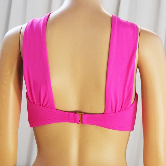 New MICHAEL Michael Kors Logo Bar High Neck Bikini Top / Size S/P - Picture 6 of 12